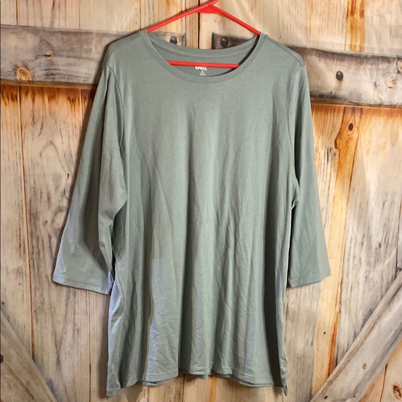 Lands' End NWOT Soft Stretchy Women's Sage Long Sleeve Tee - Picture 1 of 3